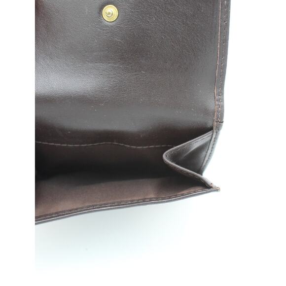 Y2K Coach Signature Wallet Brown Leather Canvas Gold Logo Bifold Compact - Picture 5 of 8